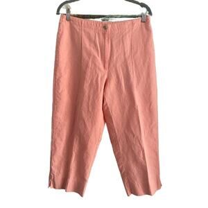 Liz Claiborne Michaela Linen Blend‎ Peach Crop Pants Sz 12